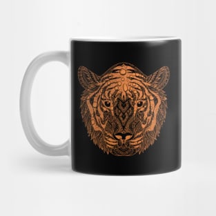 Abstract Orange Water Tiger Head Mug